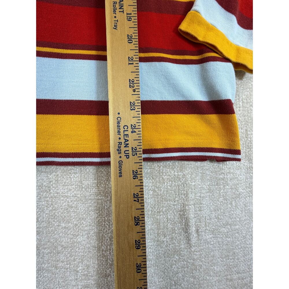 Lacoste Men 8 Orange Blue Striped Long Sleeve Preppy Polo Shirt Golf Casual - Picture 7 of 8